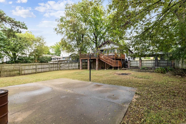428 W S St, Benton, AR 72015 - view of yard with stairway, a wooden deck, and a patio area