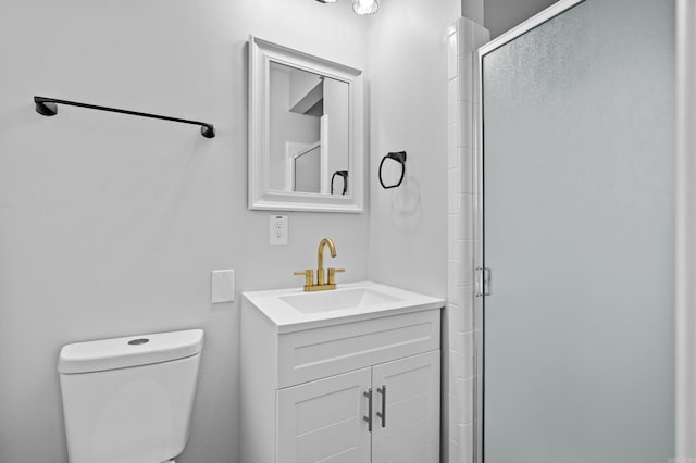 718 Coulter Rd, Sherwood, AR 72120 - bathroom with a shower stall, toilet, and vanity