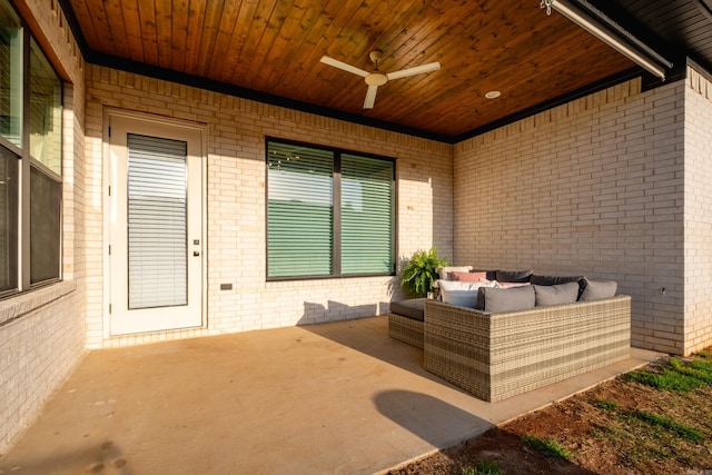 7021 Fields Dr, Alexander, AR 72019 - view of patio featuring ceiling fan and an outdoor living space