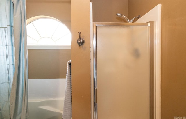 full bathroom with a shower with curtain