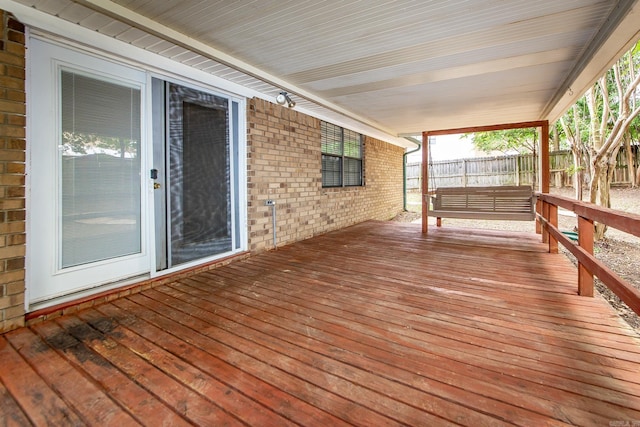deck featuring fence