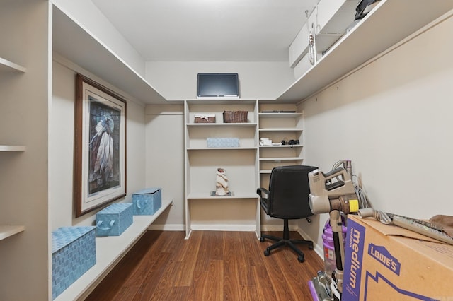 717 Choctaw Cir, Little Rock, AR 72205 - office featuring dark wood-style floors and baseboards