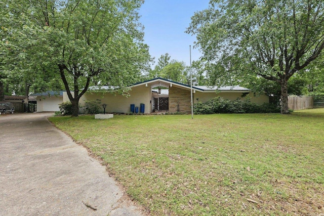 717 Choctaw Cir, Little Rock, AR 72205 - mid-century modern home with concrete driveway and stucco siding