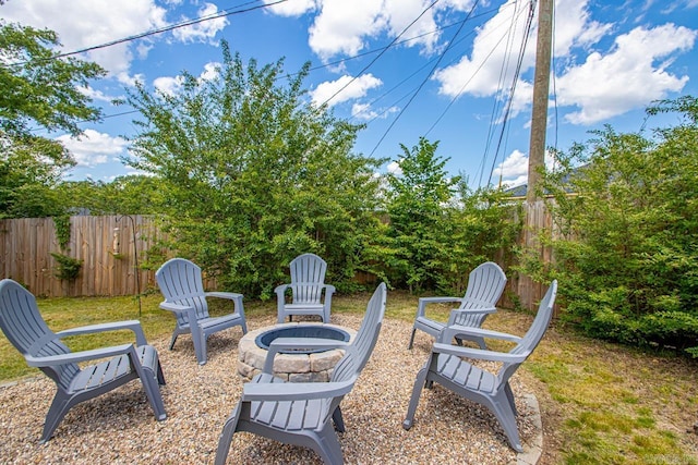 38 Lefever Ln, Little Rock, AR 72227 - view of yard with a fire pit and fence