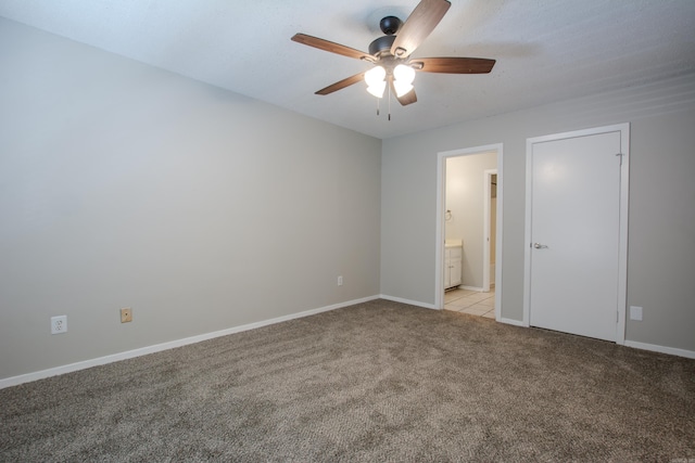 200 Pine Frst Unit F3, Maumelle, AR 72113 - unfurnished bedroom with light colored carpet, baseboards, ensuite bath, and ceiling fan