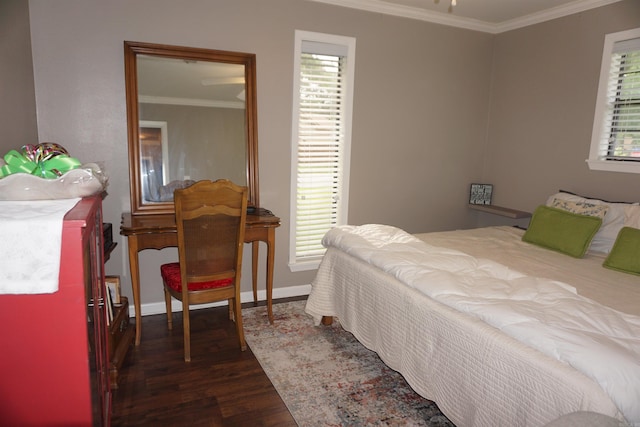8 Tina Cir, Searcy, AR 72143 - bedroom with crown molding, dark wood-style floors, and baseboards