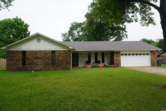 8 Tina Cir, Searcy, AR 72143 - ranch-style house with a garage, a front lawn, driveway, and brick siding
