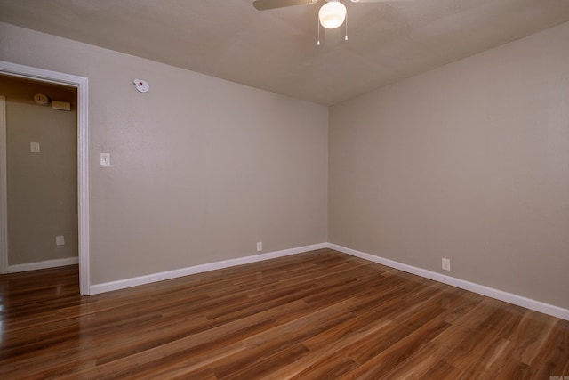 1318-1320 S Summit St, Little Rock, AR 72202 - empty room with ceiling fan, wood finished floors, and baseboards