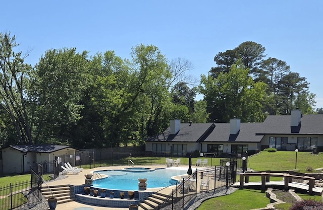 5371 Central Ave Unit C, Hot Springs, AR 71913 - view of pool featuring an in-ground hot tub and a patio