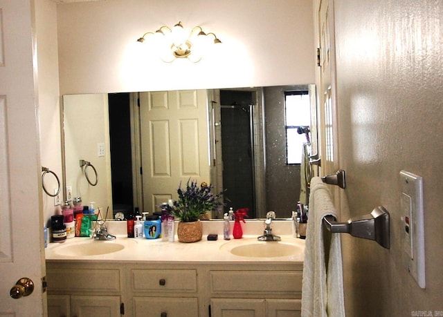 12601 Woodbury Dr, Little Rock, AR 72211 - bathroom with a stall shower and double vanity