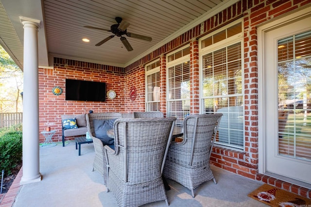 5718 Mediterranean Blvd, Benton, AR 72019 - view of patio featuring a ceiling fan and covered porch