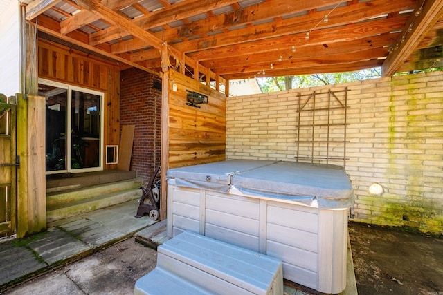 1224 S Fillmore St, Little Rock, AR 72204 - view of patio with entry steps and a hot tub