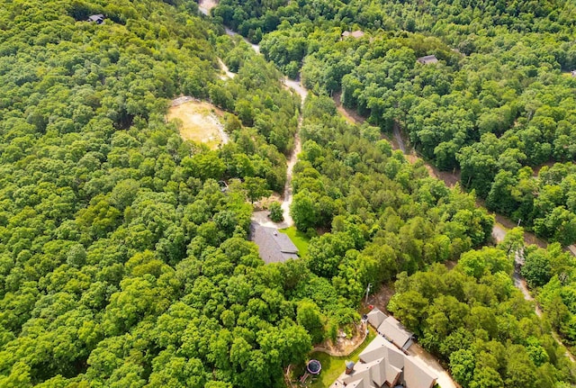 aerial view of a heavily wooded area