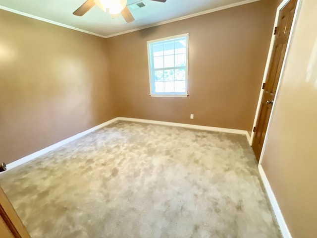 806 Autumnwood Rd, Ash Flat, AR 72513 - carpeted empty room featuring a ceiling fan, baseboards, and crown molding