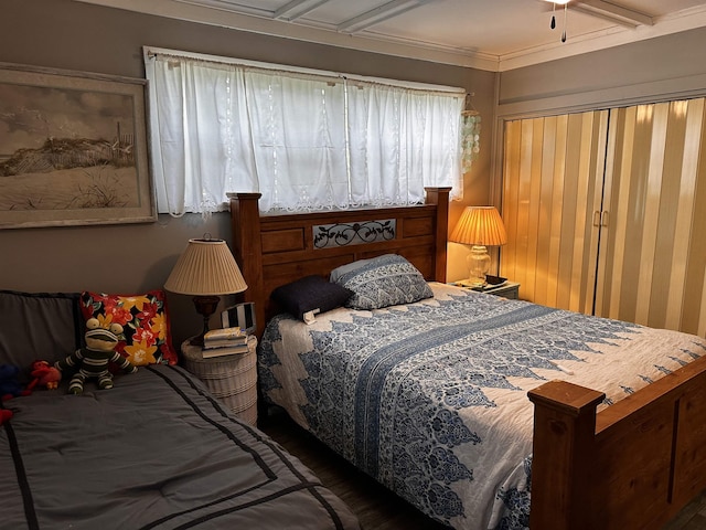340 Griffin Rd, Hardy, AR 72542 - bedroom with wood finished floors and ornamental molding