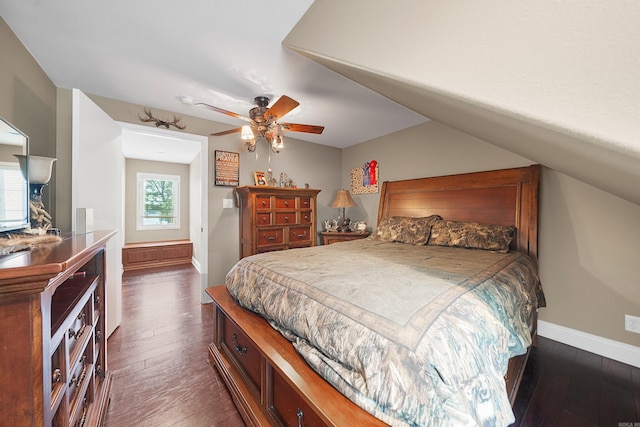 20 Stonegate, Hot Springs, AR 71913 - bedroom featuring dark wood-type flooring, baseboards, and ceiling fan