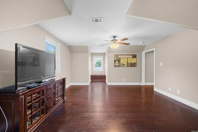 20 Stonegate, Hot Springs, AR 71913 - unfurnished living room with wood finished floors, healthy amount of natural light, a ceiling fan, and baseboards