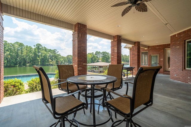 20 Stonegate, Hot Springs, AR 71913 - view of patio / terrace featuring ceiling fan and outdoor dining area