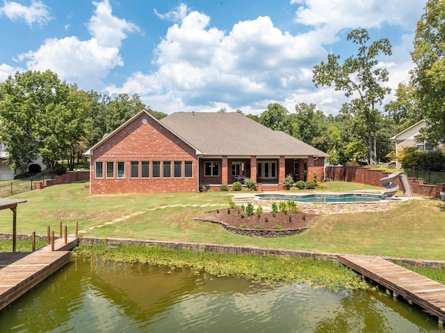 20 Stonegate, Hot Springs, AR 71913 - rear view of property featuring brick siding and a water view
