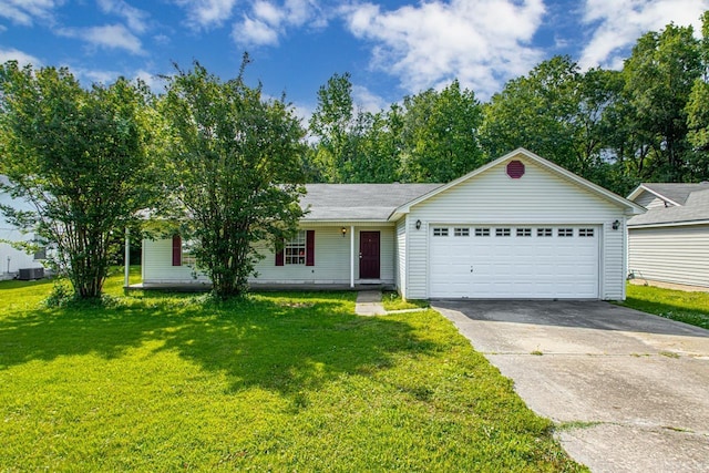 51 Fieldcrest Cir, Cabot, AR 72086 - ranch-style home with an attached garage, concrete driveway, and a front lawn