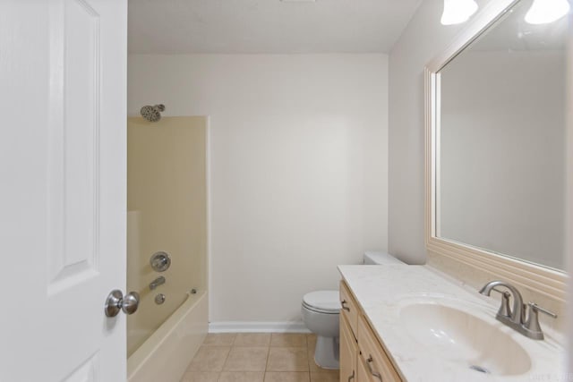 51 Fieldcrest Cir, Cabot, AR 72086 - bathroom featuring tile patterned floors, toilet, vanity, shower / washtub combination, and baseboards