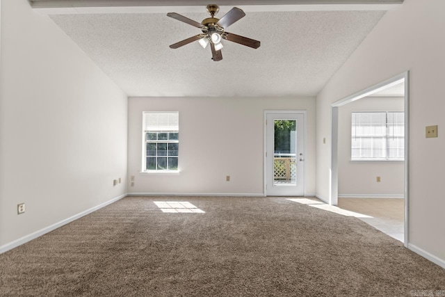 51 Fieldcrest Cir, Cabot, AR 72086 - carpeted empty room with a ceiling fan, plenty of natural light, a textured ceiling, and baseboards