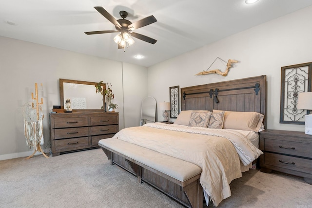 5101 Peace Ln, Alexander, AR 72002 - bedroom with carpet floors, ceiling fan, and recessed lighting