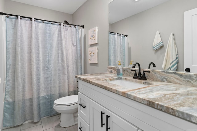 5101 Peace Ln, Alexander, AR 72002 - bathroom with toilet, vanity, and a shower with shower curtain