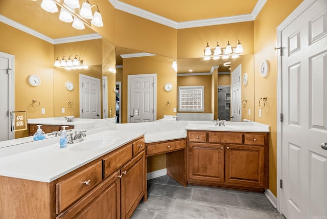 121 Lily Dr, Maumelle, AR 72113 - full bath with crown molding, vanity, and a shower