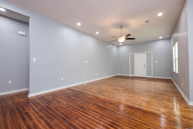 1407 Hanger St, Little Rock, AR 72202 - spare room with a ceiling fan, wood-type flooring, recessed lighting, and baseboards