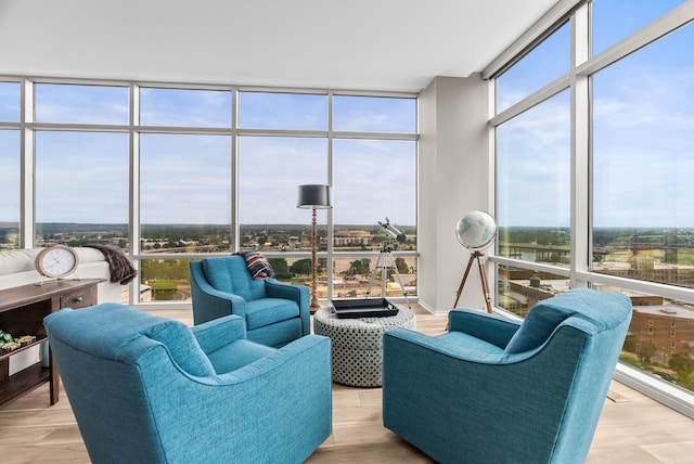 300 E Third # 1302, Little Rock, AR 72201 - sunroom / solarium with floor to ceiling windows and wood finished floors