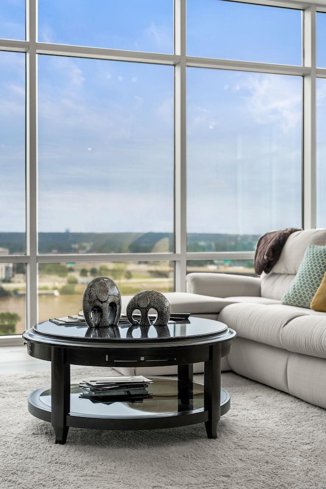 300 E Third # 1302, Little Rock, AR 72201 - living room featuring a wall of windows