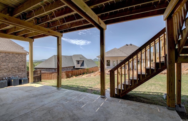 121 Majestic Cir, Maumelle, AR 72113 - view of patio / terrace with central AC unit and stairs