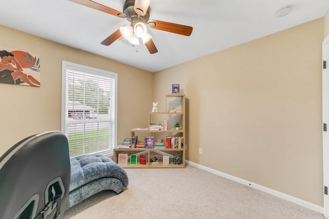 41 Winners Cir, Cabot, AR 72023 - sitting room featuring ceiling fan, carpet floors, and baseboards