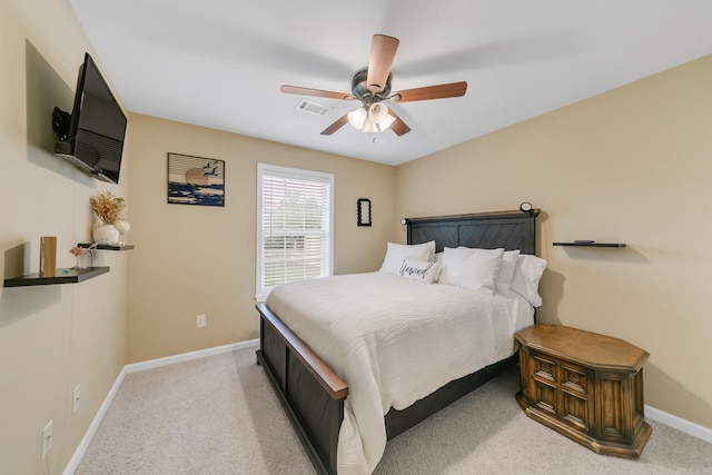 41 Winners Cir, Cabot, AR 72023 - bedroom with baseboards, light colored carpet, and a ceiling fan