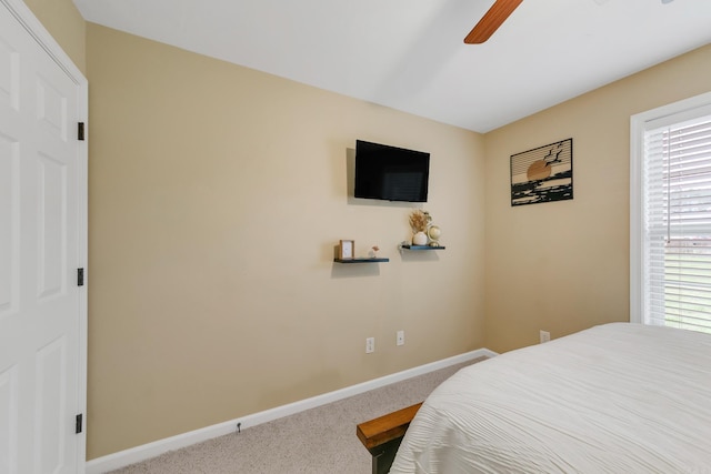41 Winners Cir, Cabot, AR 72023 - bedroom with carpet, baseboards, multiple windows, and a ceiling fan