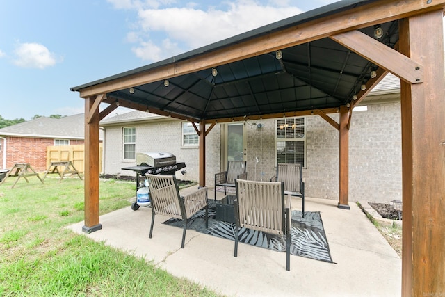 41 Winners Cir, Cabot, AR 72023 - view of patio / terrace featuring a gazebo, grilling area, and an outdoor hangout area