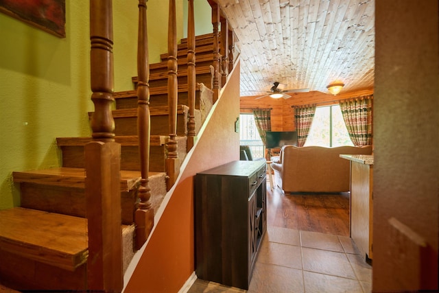 1 Kiwanie Crk, Cherokee Village, AR 72542 - staircase featuring a ceiling fan and tile patterned floors