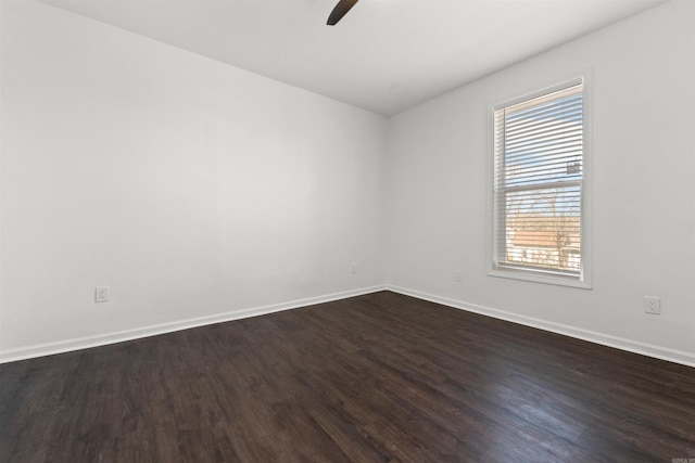 3113 W 11th, Little Rock, AR 72204 - unfurnished room featuring plenty of natural light, dark wood-style flooring, a ceiling fan, baseboards, and vaulted ceiling