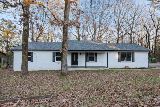 312 Eubanks Rd, Jacksonville, AR 72076 - ranch-style house featuring brick siding, a shingled roof, and covered porch