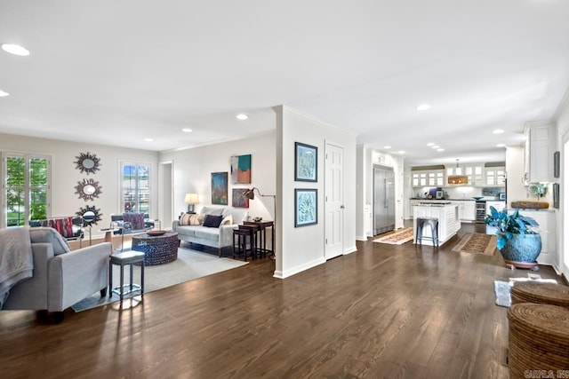 2820 N Rodney Parham Rd, Little Rock, AR 72212 - living area with dark wood-style floors and recessed lighting