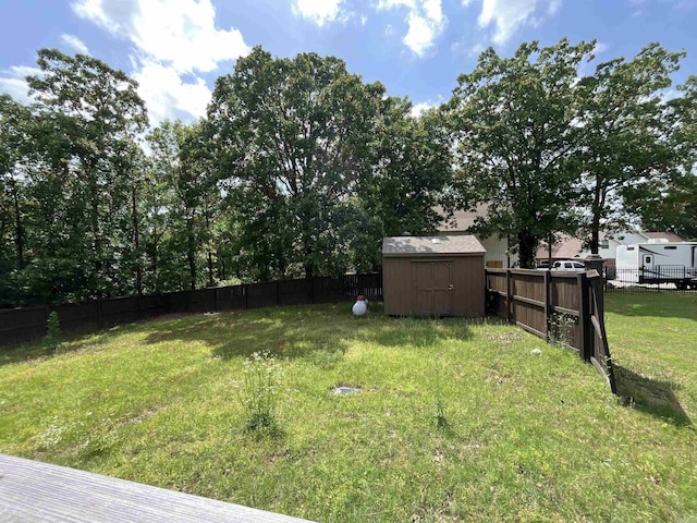 view of yard with a storage unit and an outdoor structure