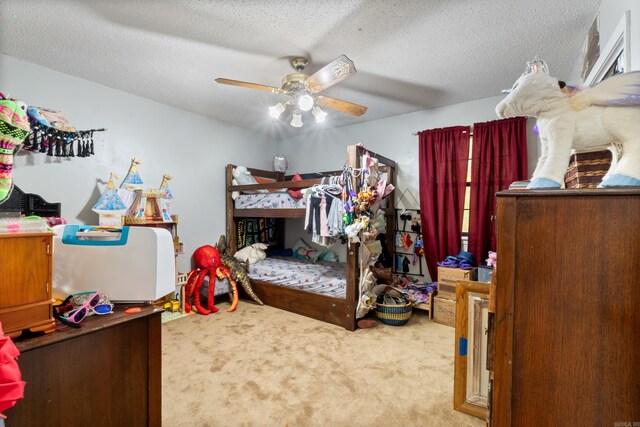 7104 Foxrun E End Dr, Mabelvale, AR 72103 - carpeted bedroom with a textured ceiling and ceiling fan