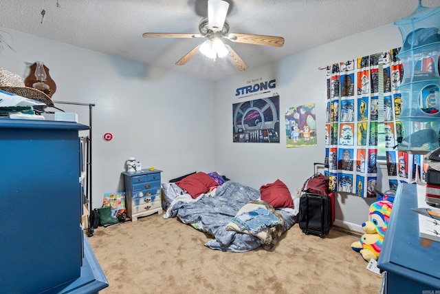 7104 Foxrun E End Dr, Mabelvale, AR 72103 - bedroom with carpet, a textured ceiling, and ceiling fan