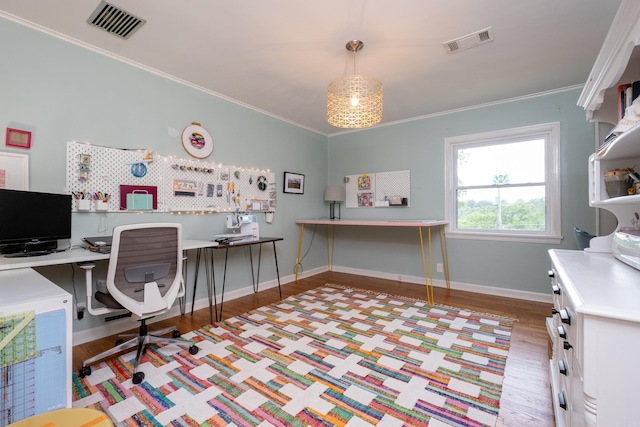 375 Goshen Ave, North Little Rock, AR 72116 - office space featuring wood finished floors, crown molding, and baseboards