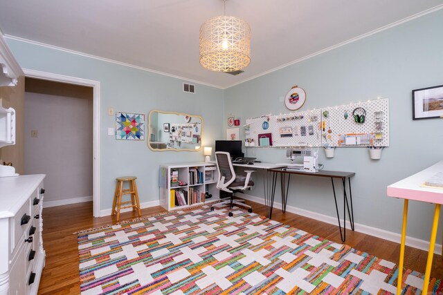375 Goshen Ave, North Little Rock, AR 72116 - office area with wood finished floors, ornamental molding, and baseboards