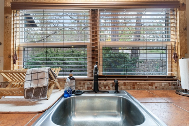 10601 Lakeside Dr, Rogers, AR 72756 - kitchen view of tile counters and a sink