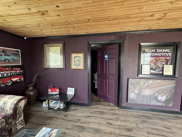 699 Ash Flat Dr, Ash Flat, AR 72513 - living room with wood finished floors, wood ceiling, and baseboards
