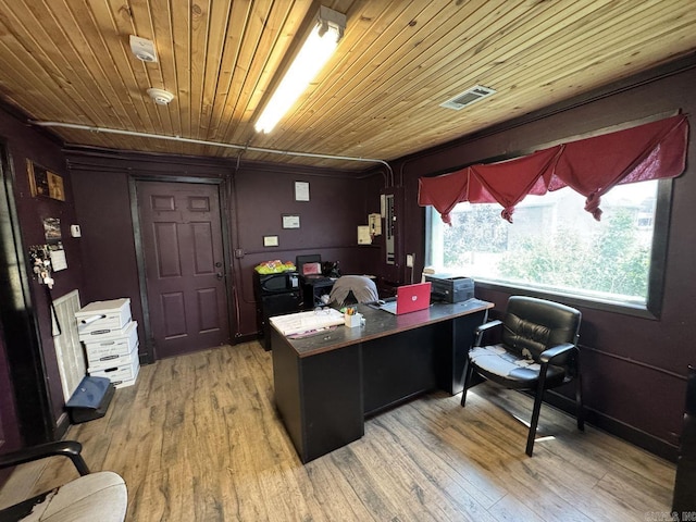 699 Ash Flat Dr, Ash Flat, AR 72513 - office featuring light wood-style flooring and wooden ceiling