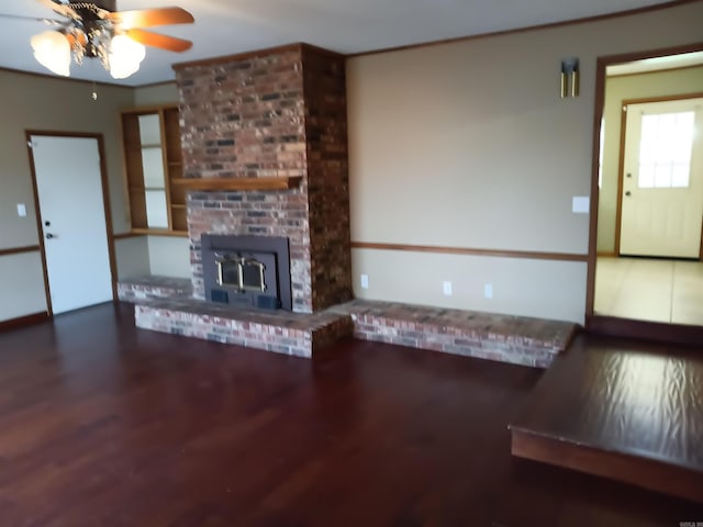 162 Cloverdale, Searcy, AR 72143 - unfurnished living room with wood finished floors and a ceiling fan